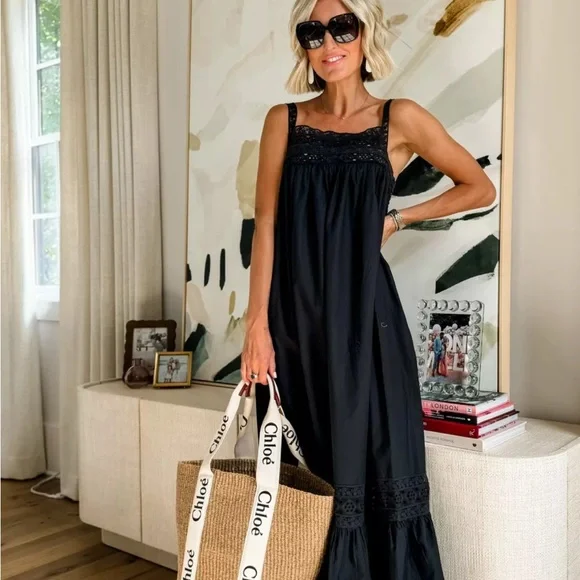 J. Crew Athena Maxi Dress CA657 Black NWT XL - Picture 2 of 12